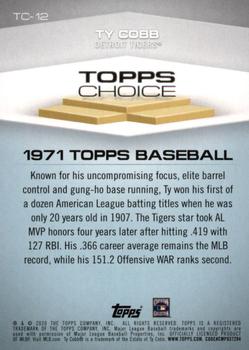 2020 Topps - Topps Choice #TC-12 Ty Cobb Back