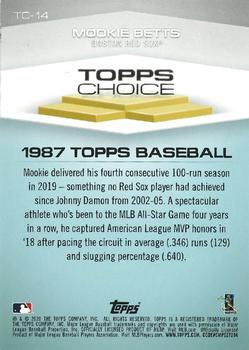 2020 Topps - Topps Choice #TC-14 Mookie Betts Back