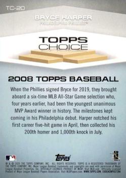2020 Topps - Topps Choice #TC-20 Bryce Harper Back