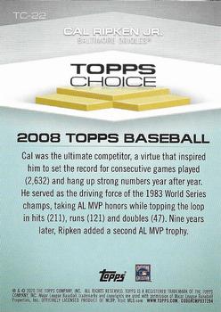 2020 Topps - Topps Choice #TC-22 Cal Ripken Jr. Back
