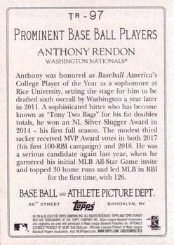 2020 Topps - Turkey Red 2020 (Series 1) #TR-97 Anthony Rendon Back