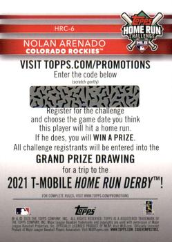 2020 Topps - Home Run Challenge (Series One) #HRC-6 Nolan Arenado Back