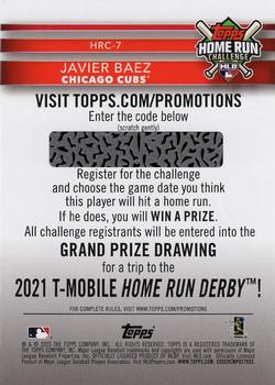 2020 Topps - Home Run Challenge (Series One) #HRC-7 Javier Baez Back