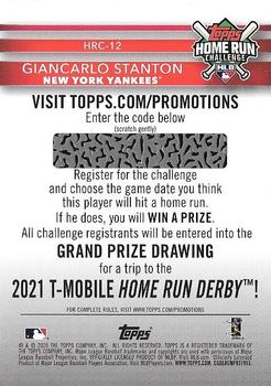 2020 Topps - Home Run Challenge (Series One) #HRC-12 Giancarlo Stanton Back