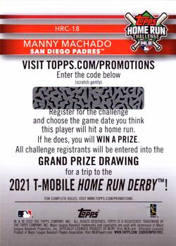 2020 Topps - Home Run Challenge (Series One) #HRC-18 Manny Machado Back