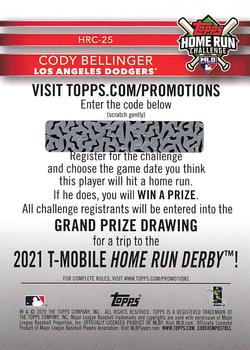 2020 Topps - Home Run Challenge (Series One) #HRC-25 Cody Bellinger Back