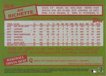 2020 Topps - 1985 Topps Baseball 35th Anniversary Chrome Silver Pack (Series One) #85C-41 Bo Bichette Back