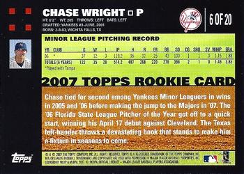 2007 Topps - Rookies #6 Chase Wright Back