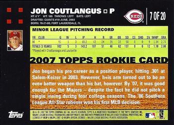 2007 Topps - Rookies #7 Jon Coutlangus Back