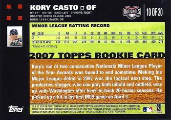2007 Topps - Rookies #10 Kory Casto Back