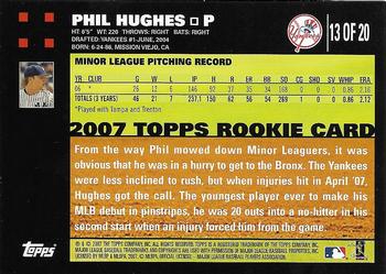 2007 Topps - Rookies #13 Phil Hughes Back