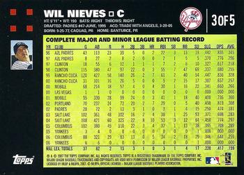 2007 Topps - New York Yankees #3 Wil Nieves Back