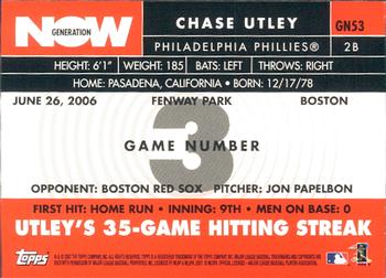 2007 Topps - Generation Now #GN53 Chase Utley Back