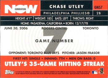 2007 Topps - Generation Now #GN57 Chase Utley Back