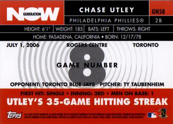 2007 Topps - Generation Now #GN58 Chase Utley Back