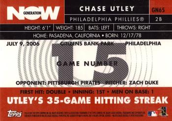 2007 Topps - Generation Now #GN65 Chase Utley Back
