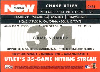 2007 Topps - Generation Now #GN84 Chase Utley Back