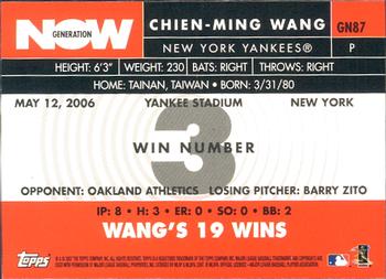 2007 Topps - Generation Now #GN87 Chien-Ming Wang Back