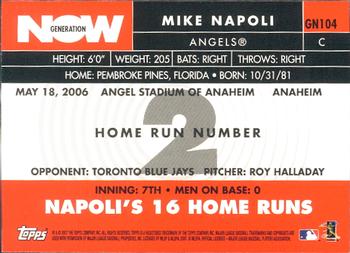 2007 Topps - Generation Now #GN104 Mike Napoli Back
