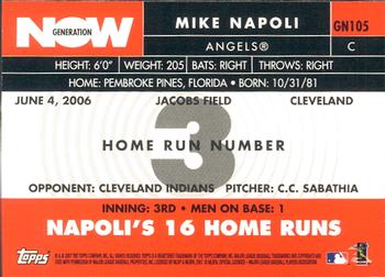 2007 Topps - Generation Now #GN105 Mike Napoli Back