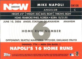 2007 Topps - Generation Now #GN108 Mike Napoli Back