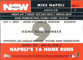 2007 Topps - Generation Now #GN111 Mike Napoli Back