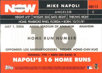2007 Topps - Generation Now #GN112 Mike Napoli Back