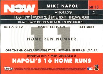2007 Topps - Generation Now #GN113 Mike Napoli Back