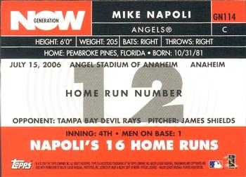 2007 Topps - Generation Now #GN114 Mike Napoli Back