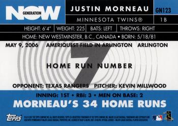 2007 Topps - Generation Now #GN123 Justin Morneau Back