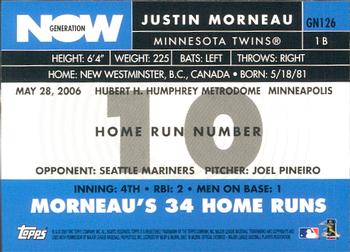 2007 Topps - Generation Now #GN126 Justin Morneau Back