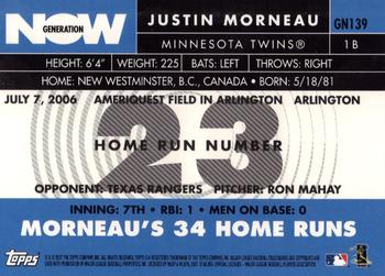 2007 Topps - Generation Now #GN139 Justin Morneau Back