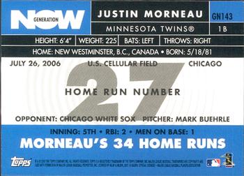 2007 Topps - Generation Now #GN143 Justin Morneau Back