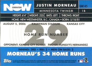 2007 Topps - Generation Now #GN145 Justin Morneau Back