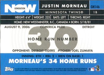 2007 Topps - Generation Now #GN146 Justin Morneau Back