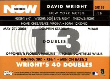 2007 Topps - Generation Now #GN159 David Wright Back