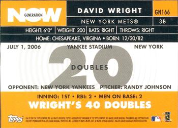 2007 Topps - Generation Now #GN166 David Wright Back