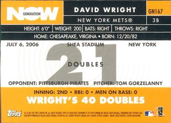 2007 Topps - Generation Now #GN167 David Wright Back