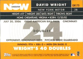 2007 Topps - Generation Now #GN170 David Wright Back