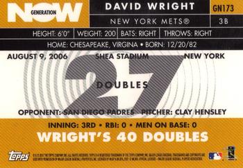 2007 Topps - Generation Now #GN173 David Wright Back