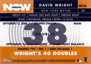 2007 Topps - Generation Now #GN184 David Wright Back