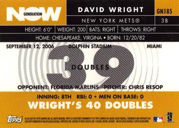 2007 Topps - Generation Now #GN185 David Wright Back