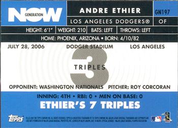 2007 Topps - Generation Now #GN197 Andre Ethier Back