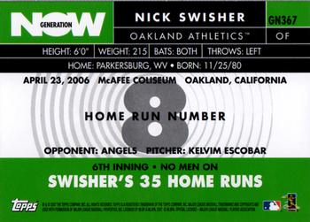 2007 Topps - Generation Now #GN367 Nick Swisher Back