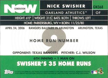 2007 Topps - Generation Now #GN368 Nick Swisher Back