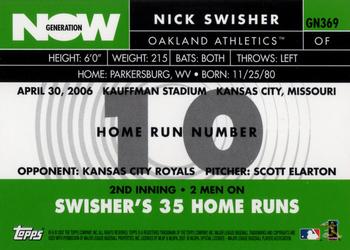 2007 Topps - Generation Now #GN369 Nick Swisher Back