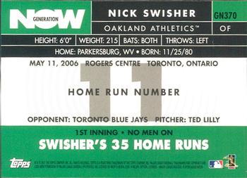 2007 Topps - Generation Now #GN370 Nick Swisher Back