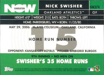 2007 Topps - Generation Now #GN374 Nick Swisher Back