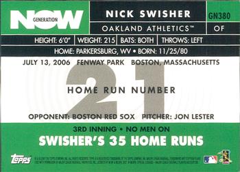 2007 Topps - Generation Now #GN380 Nick Swisher Back