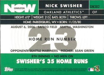 2007 Topps - Generation Now #GN382 Nick Swisher Back